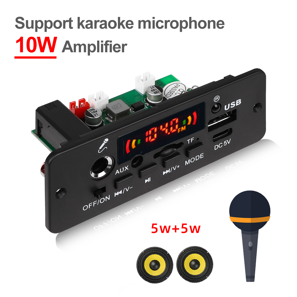 Audio Music Free Mp3 - Amplificateur de puissance 2x5W Bluetooth 5.0,