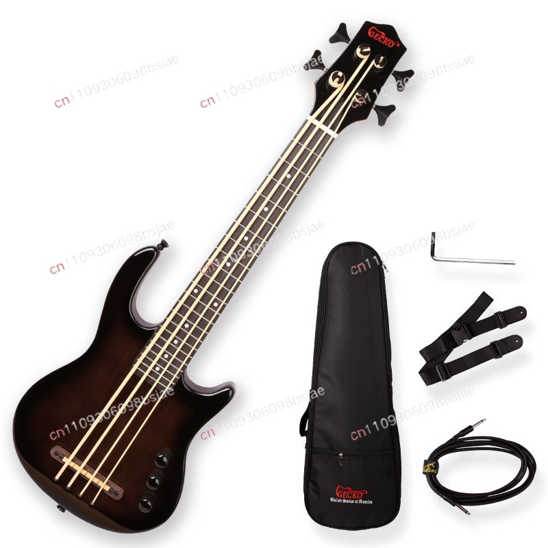 Bass Guitar Strings - Guitare électrique Black Bass, manche en