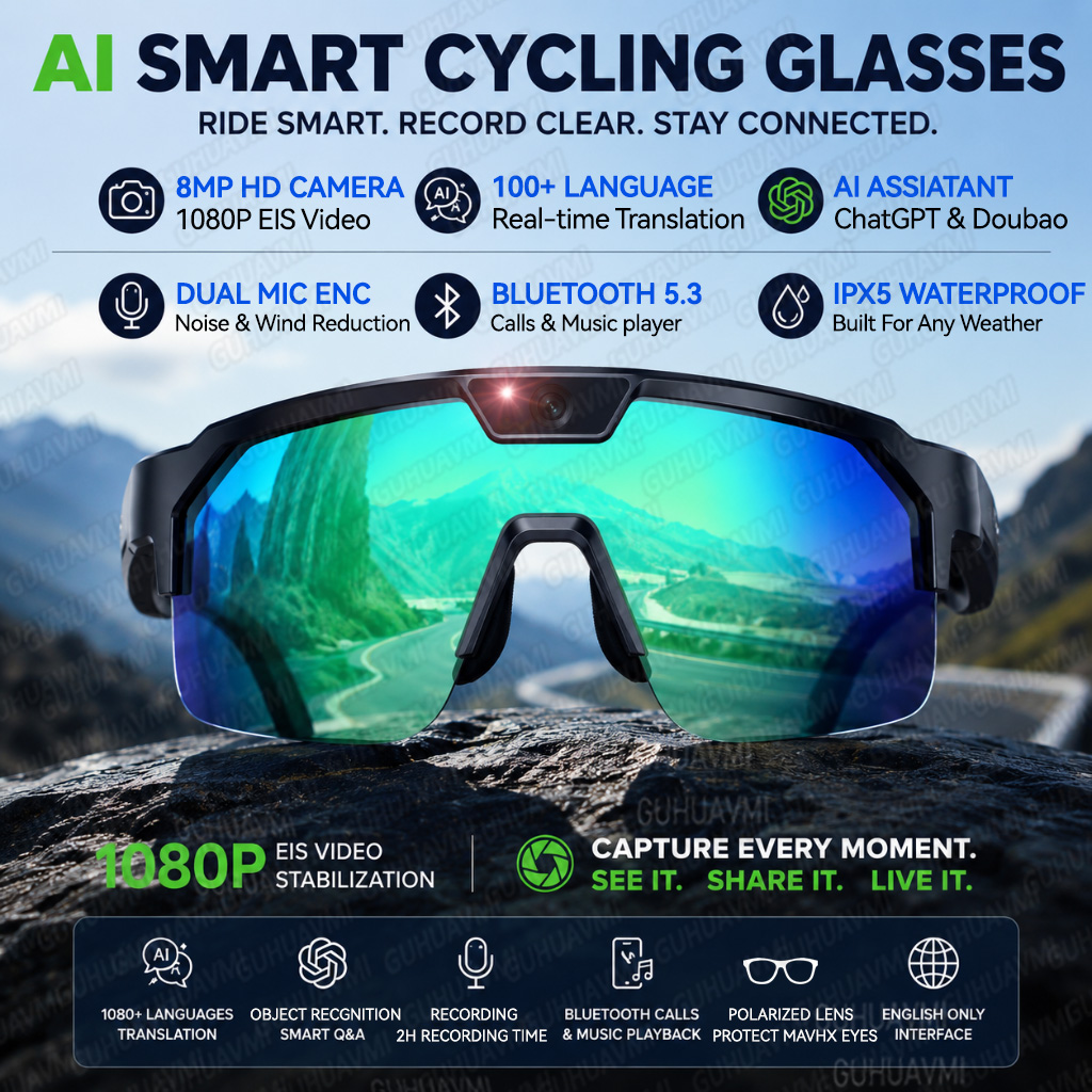 Audio Music Videos - Lunettes Intelligentes 2026 Améliorées avec Caméra