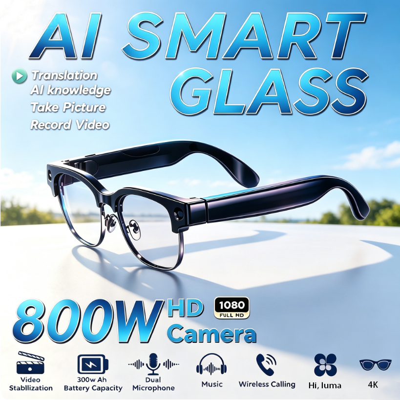 Audio Music To Video Ai Free - Lunettes Intelligentes HD 800W avec Reconnaissance