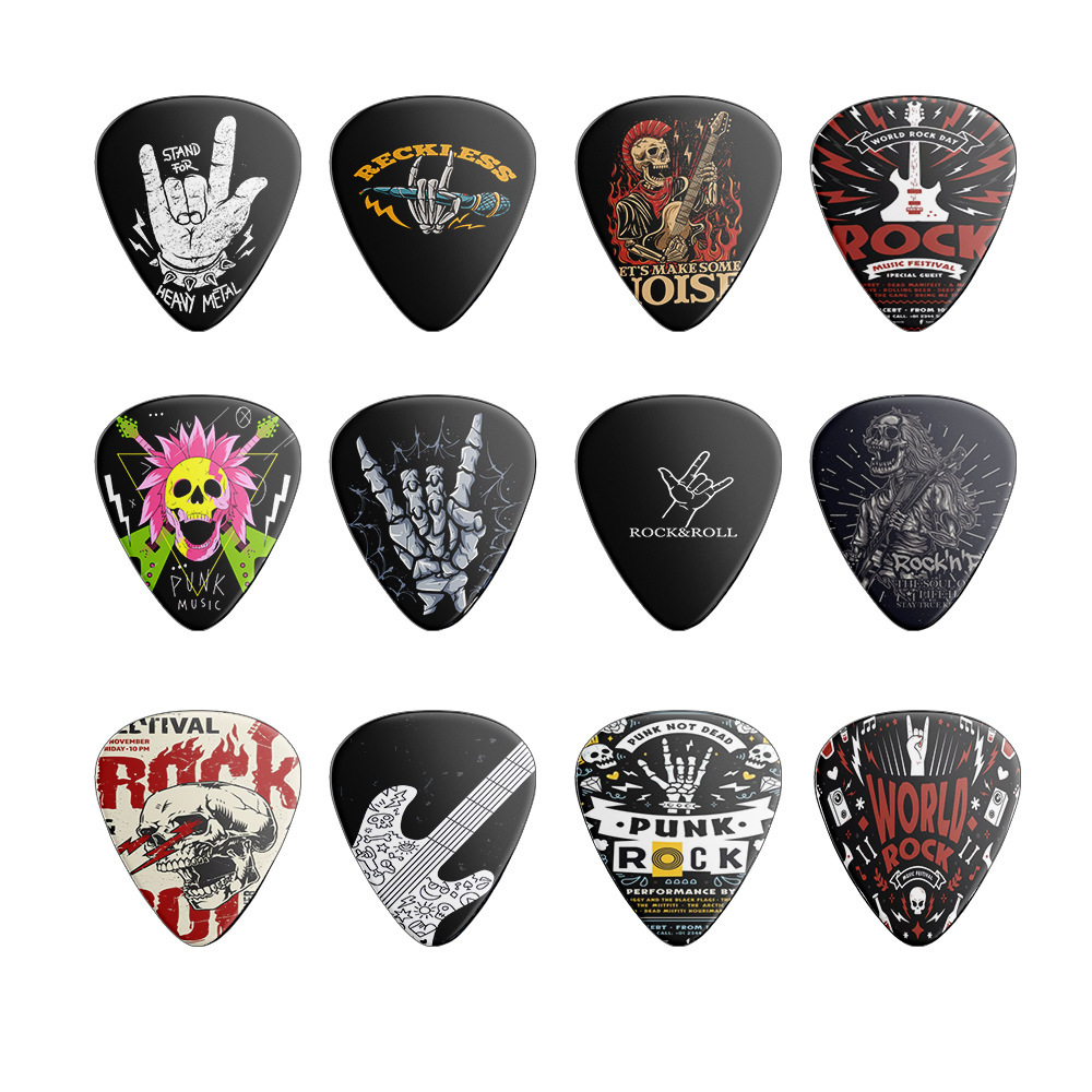 Electric Guitar Pick Pack - 12 pièces plectres de guitare 0.46mm