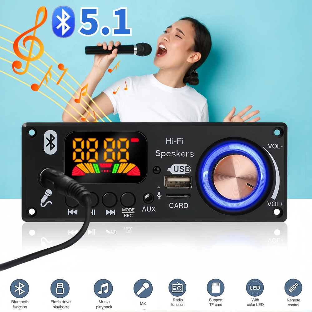 Audio Music Recorder - Bluetooth 5.1 bricolage 160W amplificateur MP3