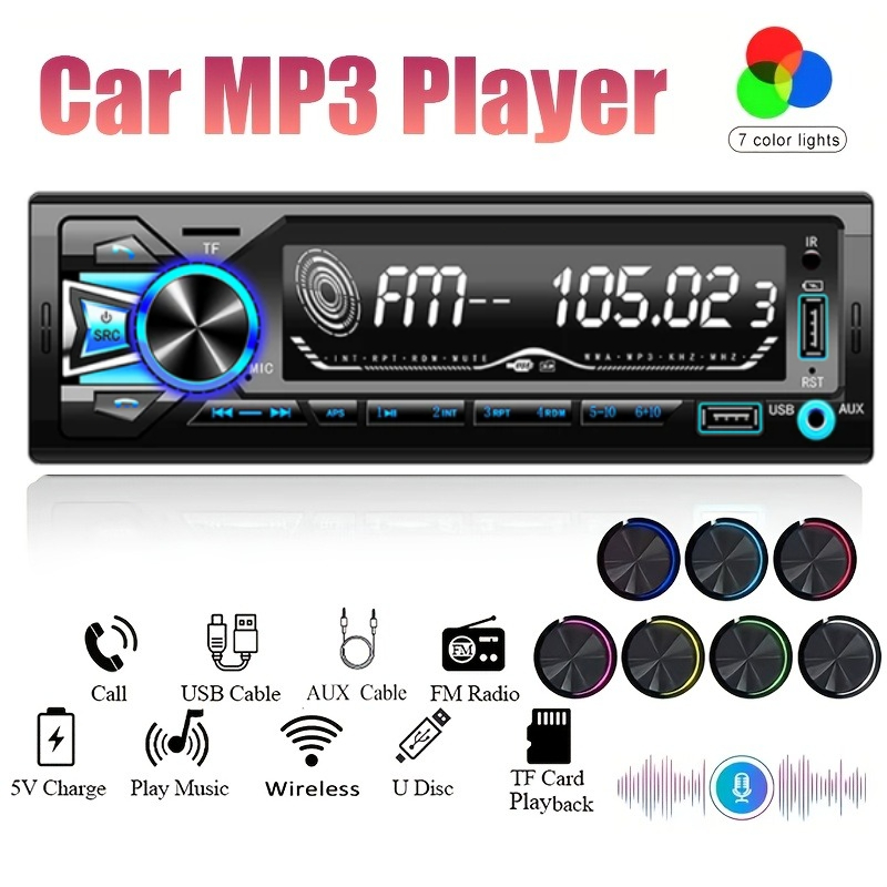 Audio Music Free Mp3 - Autoradio FM 1DIN intégré, lecteur de