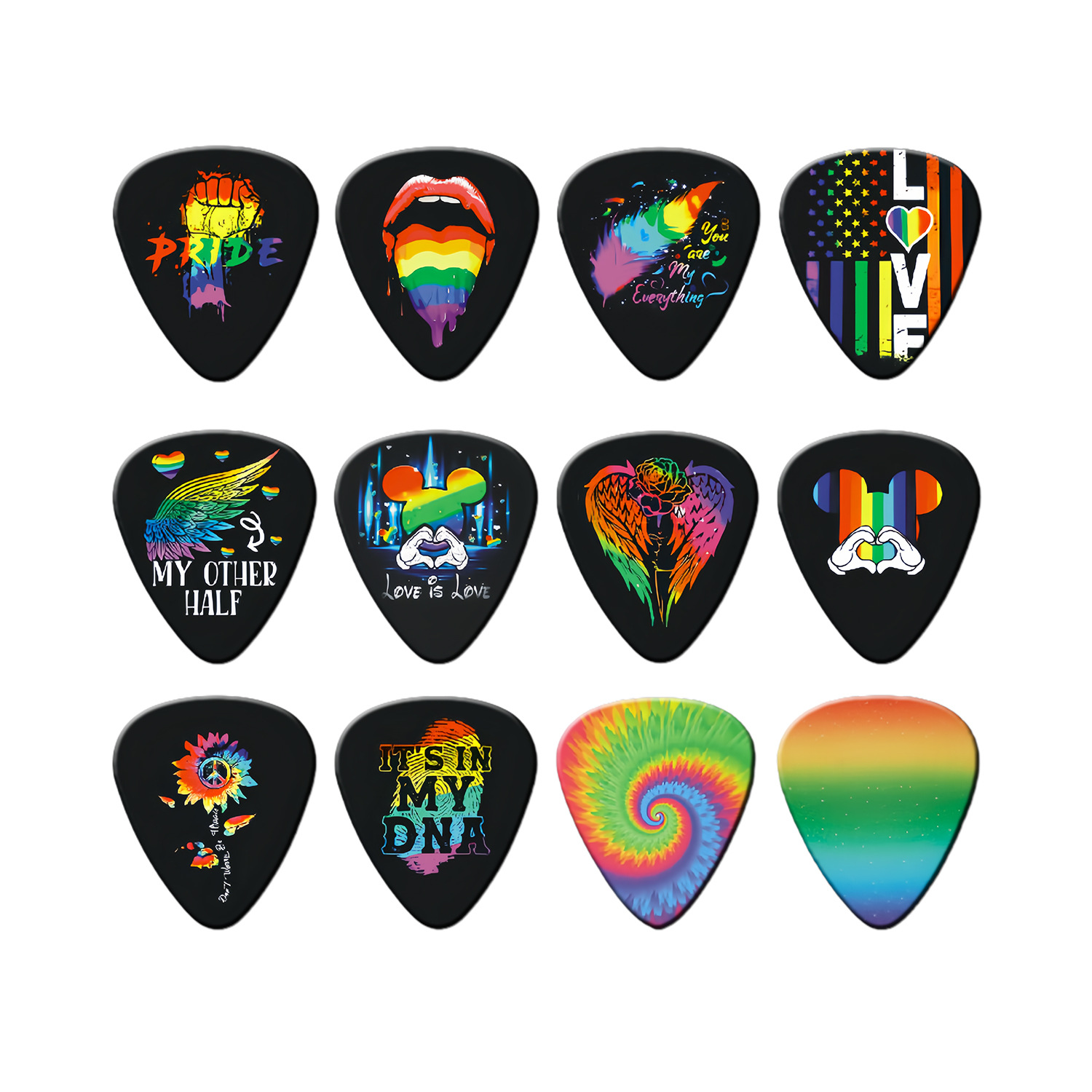 12 pièces plectres de guitare  - Electric Guitar Pick Pack avis et prix