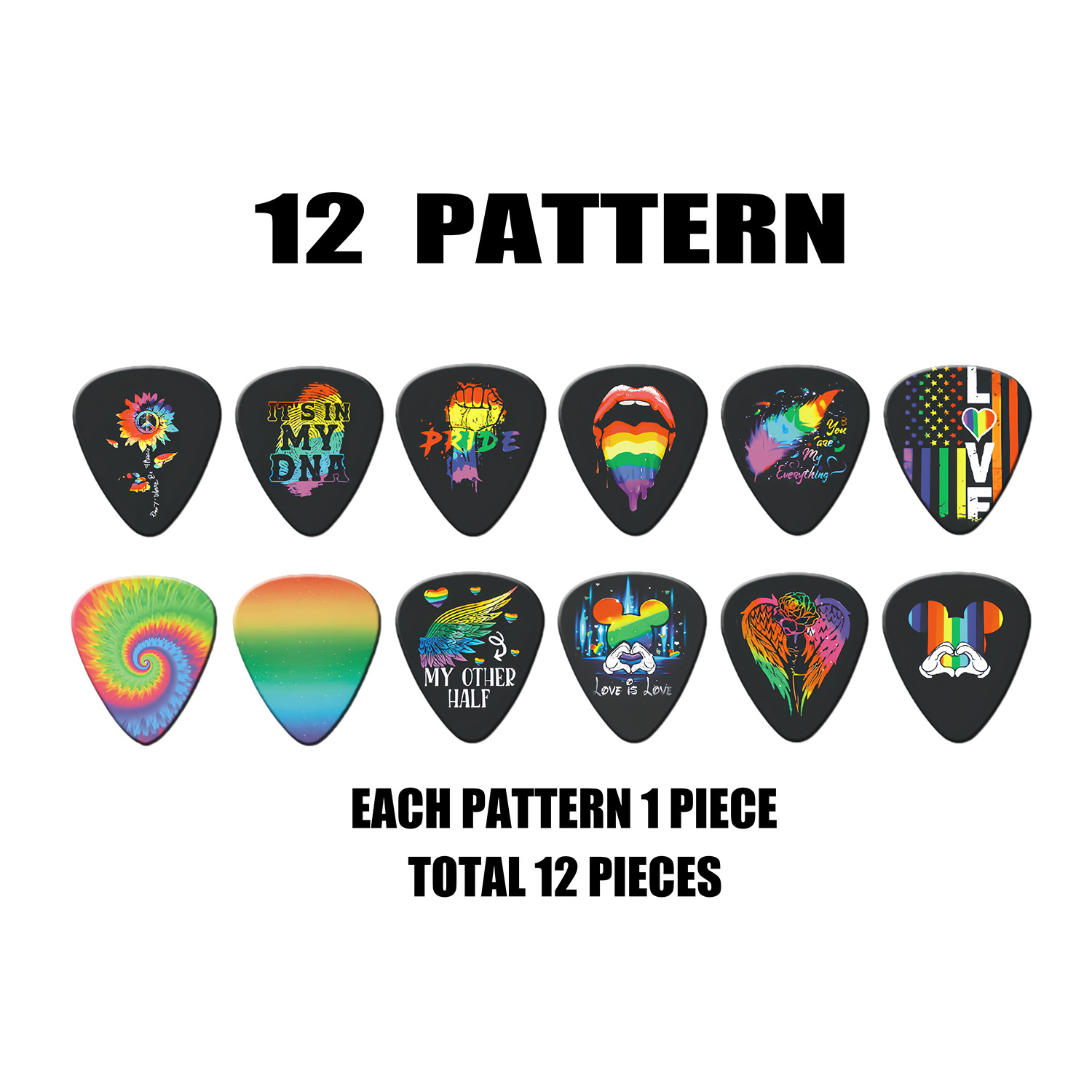 12 pièces plectres de guitare  - Electric Guitar Pick Pack avis et prix