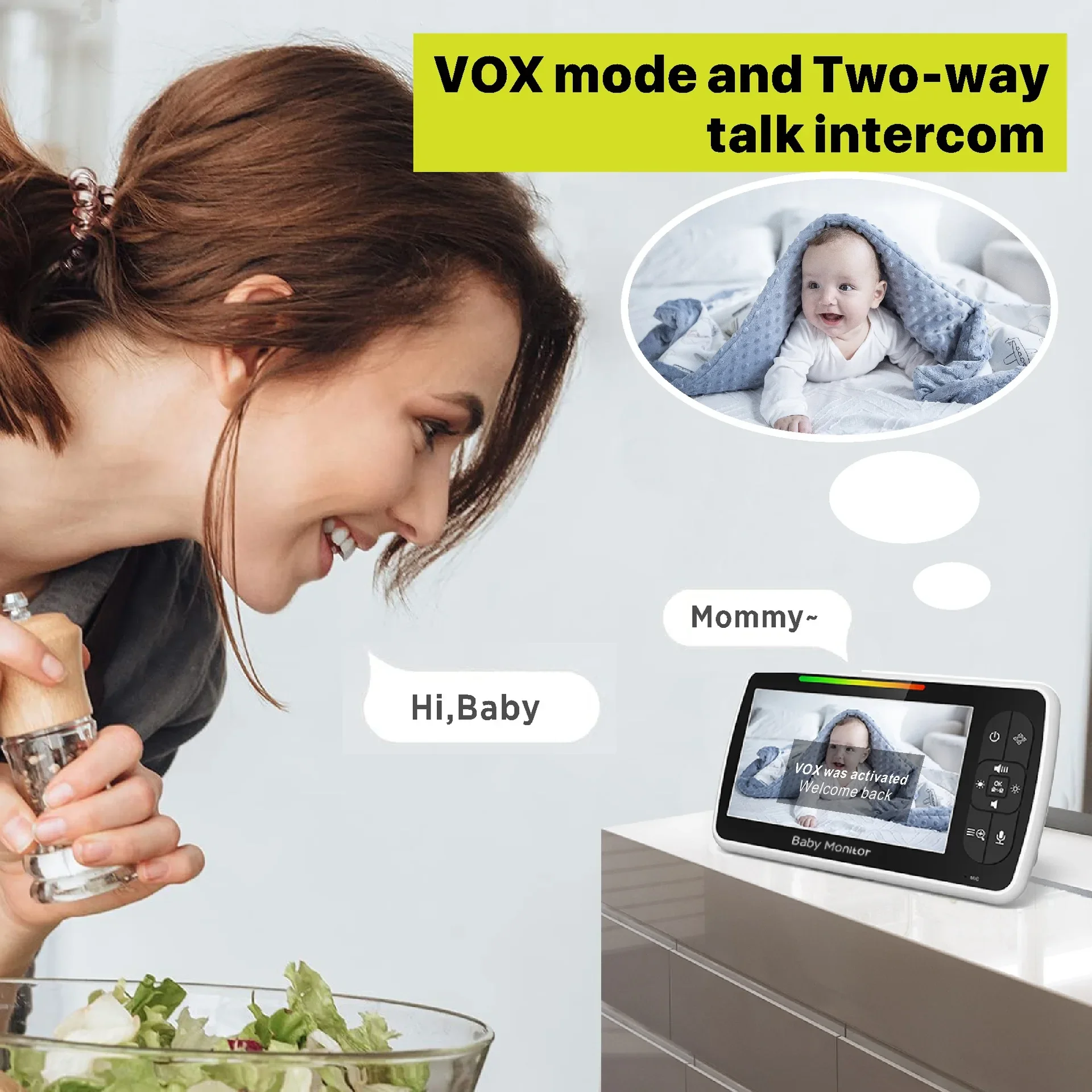 Moniteur vidéo pour bébé de 5, - Audio Music Videos avis et prix