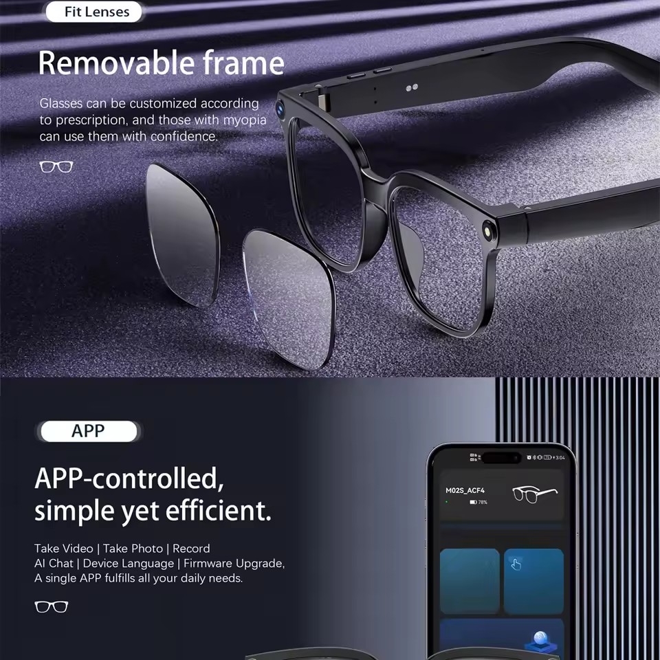 Lunettes intelligentes M02S AI - Audio Music To Video Ai Free avis et prix