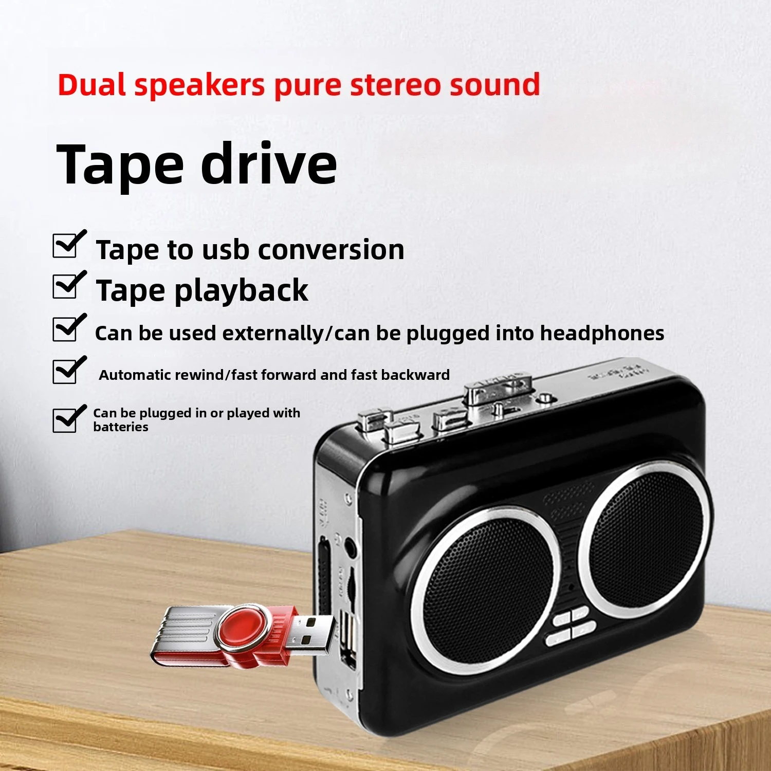 Lecteur de cassettes USB, Capt - Audio Music Free Mp3 avis et prix