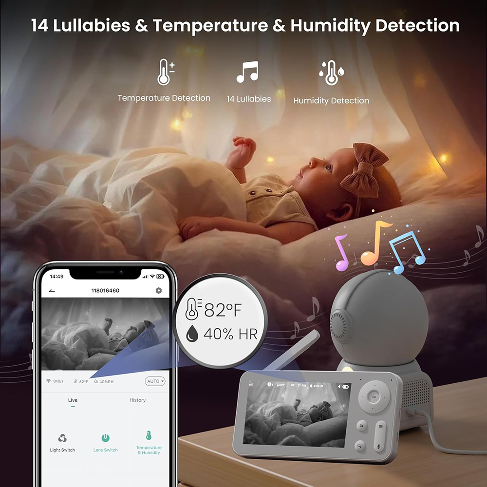 Babyphone 2K avec 2 Caméras et - Audio Music Videos avis et prix