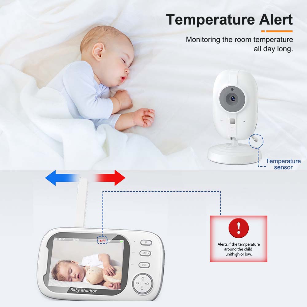 Babyphone Vidéo 3.5'', 2.4G, a - Audio Music Videos avis et prix