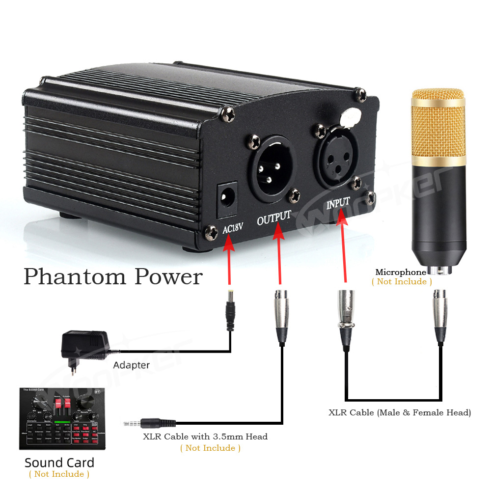 Woopker 48V alimentation fantô - Xlr Microphone Condenser avis et prix