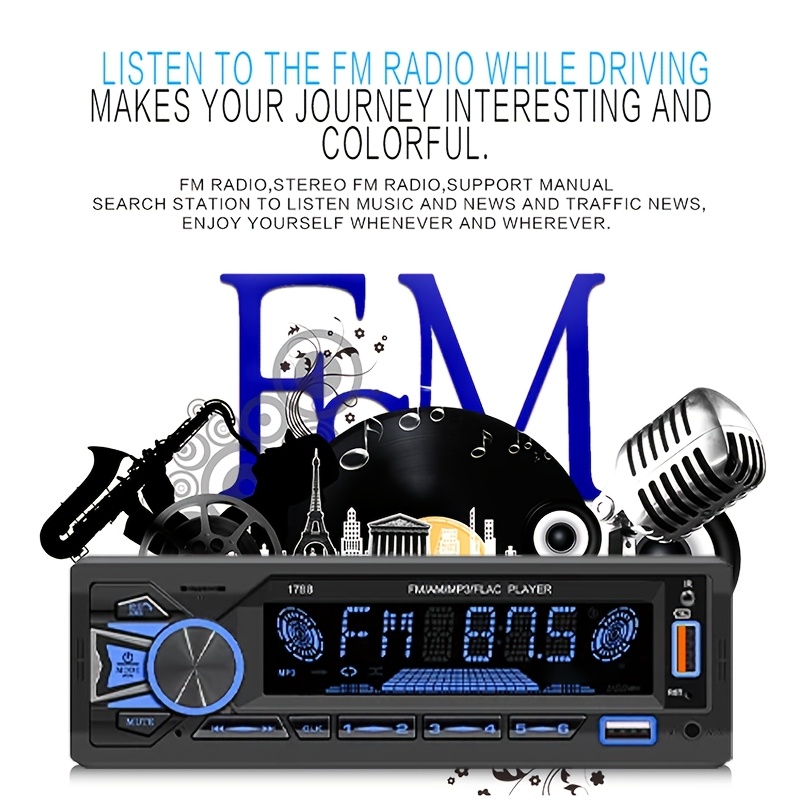 Autoradio FM 1DIN intégré, lec - Audio Music Free Mp3 avis et prix